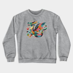 Colourful geometric dragon Crewneck Sweatshirt